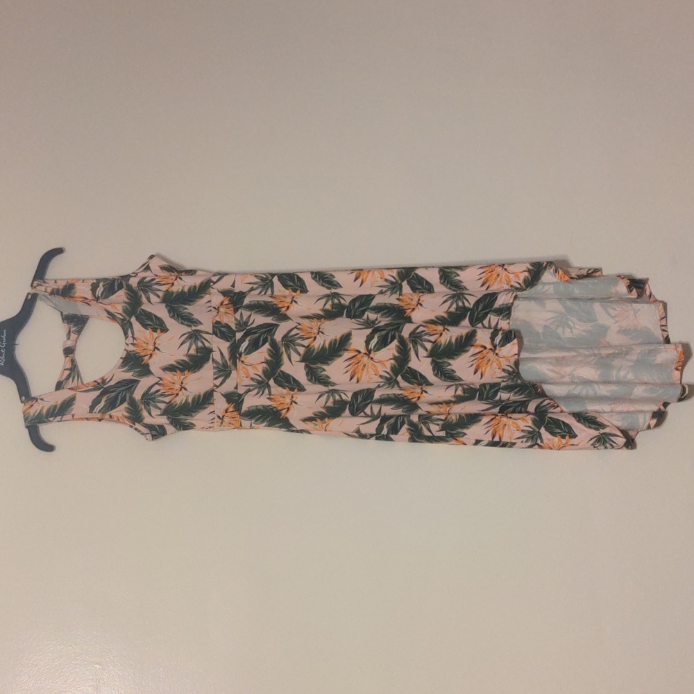 Love at first sight pink tropical floral print dress size xl nwt